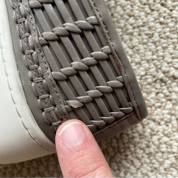 Vince Stafford Platform Sneakers Loafers Leather Slip On Woven Women’s 8.5 Gray - Picture 11 of 17